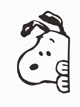 Snoopy PEEKER Large Self - Adhesive Decal - White/Looks Left - snoopn4pnuts.com