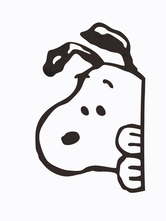 Snoopy PEEKER Large Self - Adhesive Decal - White/Looks Left - snoopn4pnuts.com