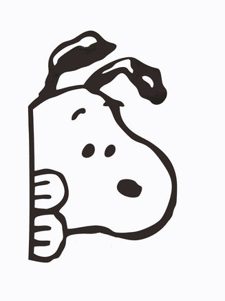 Snoopy PEEKER Large Self - Adhesive Decal - White/Looks Right - snoopn4pnuts.com