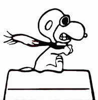 Flying Ace Snoopy Die-Cut Vinyl Decal - Black