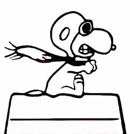 Flying Ace Snoopy Die - Cut Vinyl Decal - Black - snoopn4pnuts.com