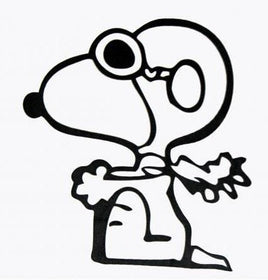 Flying Ace Snoopy Die - Cut Vinyl Decal - Black - snoopn4pnuts.com