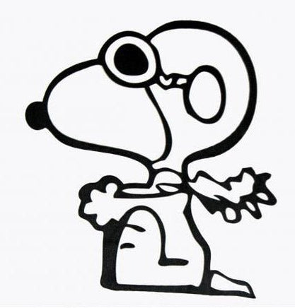 Flying Ace Snoopy Die - Cut Vinyl Decal - Black - snoopn4pnuts.com