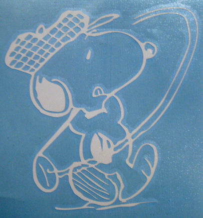 Snoopy Golfer Die - Cut Vinyl Decal - White - snoopn4pnuts.com