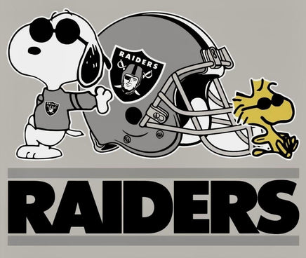 Snoopy Professional Football Indoor/Outdoor Waterproof Vinyl Decal - Las Vegas Raiders