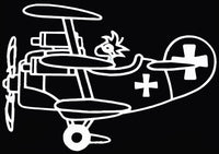 Woodstock Fighter Pilot Die-Cut Vinyl Decal - White