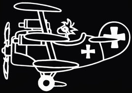Woodstock Fighter Pilot Die - Cut Vinyl Decal - White - snoopn4pnuts.com