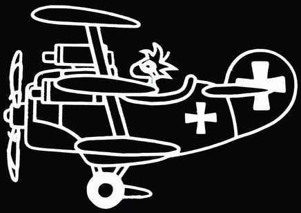 Woodstock Fighter Pilot Die - Cut Vinyl Decal - White - snoopn4pnuts.com