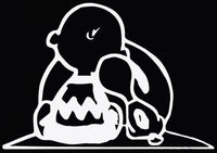 Charlie Brown and Snoopy Die-Cut Vinyl Decal - White (8 1/2