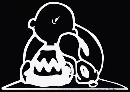 Charlie Brown and Snoopy Die - Cut Vinyl Decal - White (8 1/2" wide) - snoopn4pnuts.com