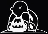 Charlie Brown and Snoopy Die-Cut Vinyl Decal - White (8 1/2" wide)