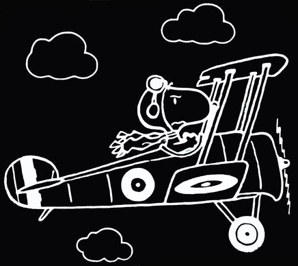 Flying Ace Snoopy Pilot Die - Cut Vinyl Decal - White - snoopn4pnuts.com