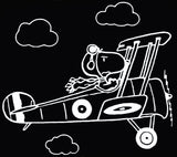 Flying Ace Snoopy Pilot Die-Cut Vinyl Decal - White