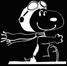 Flying Ace Snoopy Smiling Die - Cut Vinyl Decal - White - snoopn4pnuts.com