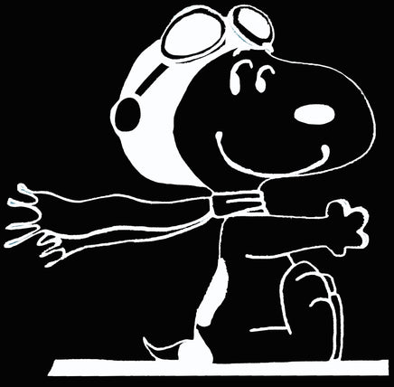 Flying Ace Snoopy Smiling Die - Cut Vinyl Decal - White - snoopn4pnuts.com