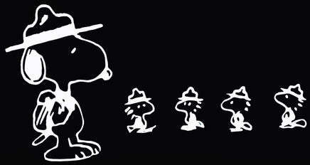 Snoopy Beagle Scout Die - Cut Vinyl Decal - White - snoopn4pnuts.com