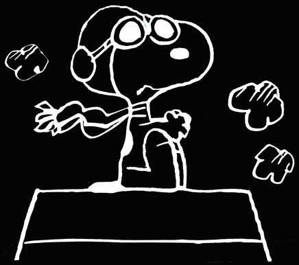 Flying Ace Snoopy On Dog House Die - Cut Vinyl Decal - White - snoopn4pnuts.com