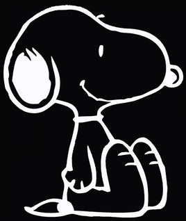 Snoopy Sitting Die - Cut Vinyl Decal - White - snoopn4pnuts.com