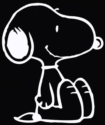 Snoopy Sitting Die - Cut Vinyl Decal - White - snoopn4pnuts.com
