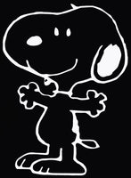 Happy Snoopy Die-Cut Vinyl Decal - White