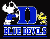 Snoopy College Football Indoor/Outdoor Waterproof Vinyl Decal - Duke Blue Devils