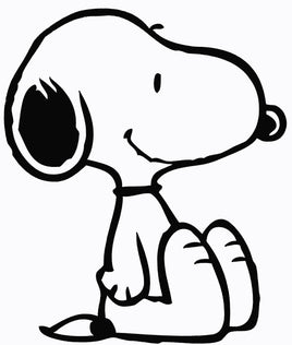Snoopy Sitting Die - Cut Vinyl Decal - Black - snoopn4pnuts.com