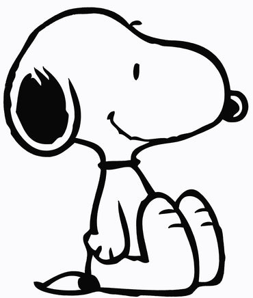 Snoopy Sitting Die - Cut Vinyl Decal - Black - snoopn4pnuts.com