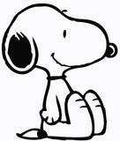 Snoopy Sitting Die-Cut Vinyl Decal - Black