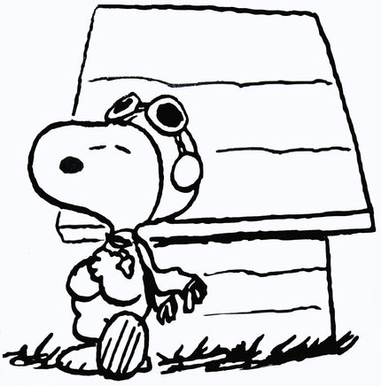 Flying Ace Snoopy By Doghouse Die - Cut Vinyl Decal - Black - snoopn4pnuts.com