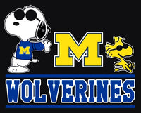 Snoopy College Football Indoor/Outdoor Waterproof Vinyl Decal - Michigan Wolverines