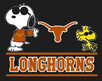 Snoopy College Football Indoor/Outdoor Waterproof Vinyl Decal - Texas Longhorns