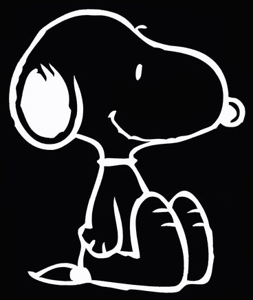 Snoopy Sitting Die - Cut Vinyl Decal - White - snoopn4pnuts.com