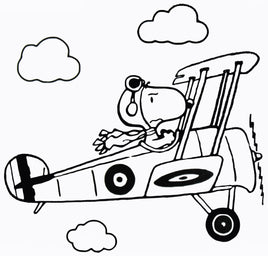 Flying Ace Snoopy Pilot Die - Cut Vinyl Decal - Black - snoopn4pnuts.com