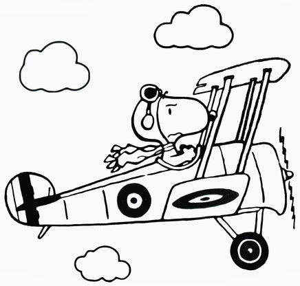 Flying Ace Snoopy Pilot Die - Cut Vinyl Decal - Black - snoopn4pnuts.com