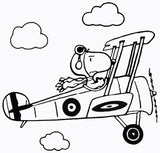 Flying Ace Snoopy Pilot Die-Cut Vinyl Decal - Black