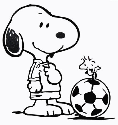 Snoopy Soccer Die - Cut Vinyl Decal - Black - snoopn4pnuts.com