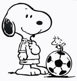 Snoopy Soccer Die-Cut Vinyl Decal - Black