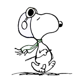 Flying Ace Snoopy Die - Cut Vinyl Decal - Black - snoopn4pnuts.com