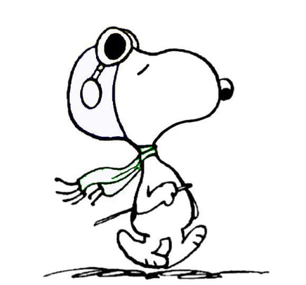 Flying Ace Snoopy Die - Cut Vinyl Decal - Black - snoopn4pnuts.com