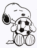 Snoopy Soccer Die-Cut Vinyl Decal - Black