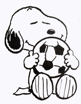 Snoopy Soccer Die - Cut Vinyl Decal - Black - snoopn4pnuts.com
