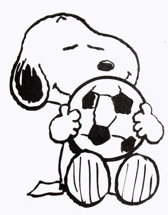 Snoopy Soccer Die - Cut Vinyl Decal - Black - snoopn4pnuts.com