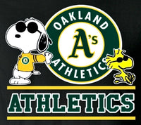 Snoopy Professional Baseball Indoor/Outdoor Waterproof Vinyl Decal - Oakland Athletics