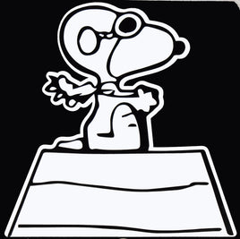 Flying Ace Snoopy Indoor/Outdoor Die - Cut Vinyl Decal (Solid Fill - Full Color) - snoopn4pnuts.com