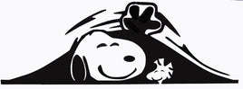 Snoopy and Woodstock Trunk Decal - Black (7" Long) - snoopn4pnuts.com