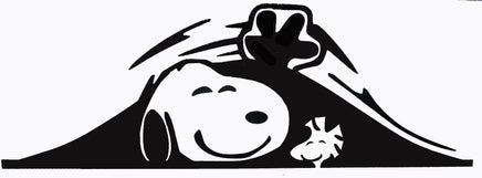 Snoopy and Woodstock Trunk Decal - Black (7" Long) - snoopn4pnuts.com