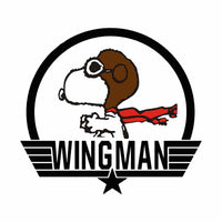 Flying Ace Snoopy Indoor/Outdoor Die-Cut Vinyl Decal (Black Lettering)