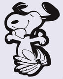 Happy Snoopy Jumping Decal - Full Color/Solid Fill (Everything Within Black Border Part Of Decal)