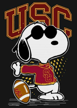 Snoopy College Football Indoor/Outdoor Waterproof Vinyl Decal - USC Trojans