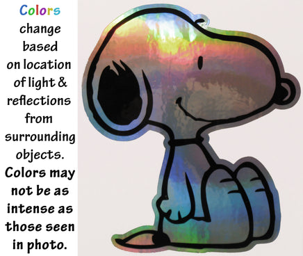 Snoopy Indoor/Outdoor Die - Cut Vinyl HOLOGRAPHIC Decal (Solid Fill - Full Color) - Colors Change With Light Direction and Intensity - snoopn4pnuts.com
